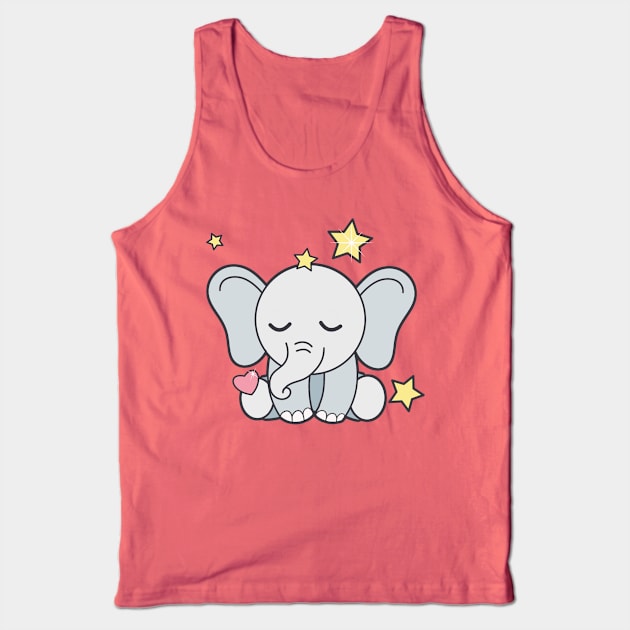 Sweet Dreams Baby Elephant Tank Top by AlondraHanley